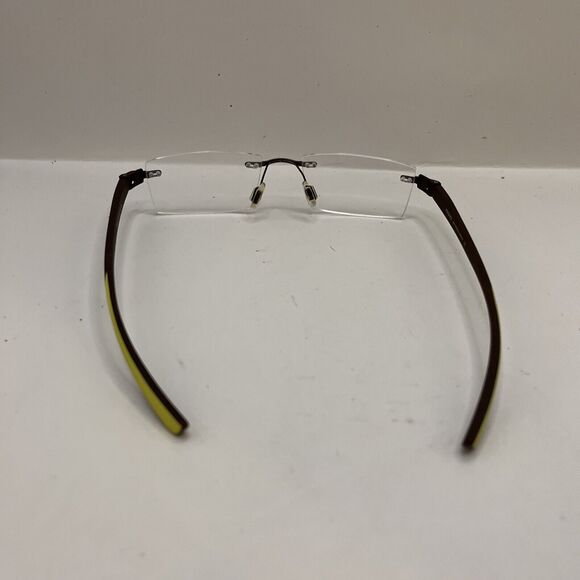 Provo Eyeglasses Rimless P0673 Brown Yellow Designer Frames Only 51-18-136 - Picture 5 of 6